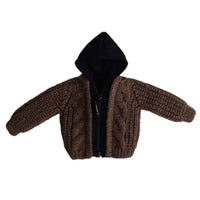 1:12 Scale Hooded Doll Jacket Cropped Doll Cardigan Textured
