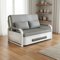 Space-Saving Foldable Storage Sofa Bed Easy Conversion Extendable Sleeper Sofa Heavy Duty Frame Multi-Functional Daybed Solid Wood Slats for Small Apartment, Living Room, Balcony