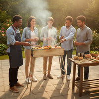 Freestanding Elevated Charcoal Grill Heavy-Duty Rectangular Barbecue Grill Compact Portable for Home Cooks, Campers, Backyard, Patio, Garden, Camping