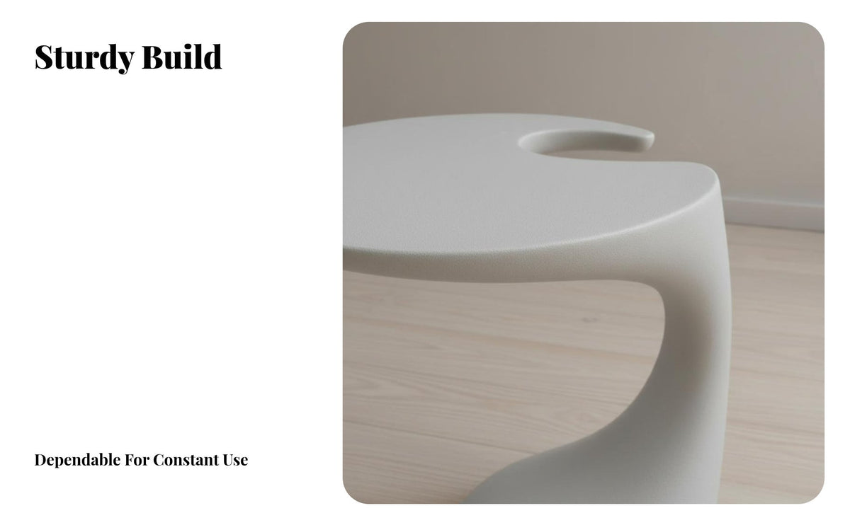 Nordic Design Bedside Table Modern Aesthetic Bean-Shaped End Table Minimalist aesthetic Nightstand Irregular Shape for Apartment Dwellers, Homeowners, Students, Living Room, Bedroom, Small Spaces, Entryway