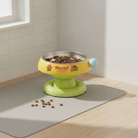 Anti-Tip Stainless Steel Cat Bowl Non-Slip Base Elevated Cat Bowl Tilted Design Raised Pet Feeder Easy to Clean for Flat-Faced Cats, Senior Pets