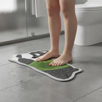 Cartoon Diatomaceous Earth Bath Mat Super Absorbent Quick Dry Non-Slip Floor Mat for Bathroom and Toilet