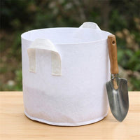 Grow Bags for Tomatoes, White Non-Woven Plant Grow Bags with Handles, Breathable Root Pruning Patio Grow Bags for Balconies