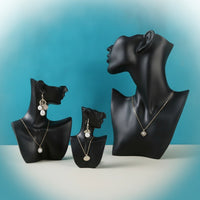 3 Pieces Matte Jewelry Display Bust Easy to Clean Necklace and Earring Display Stand Compact Jewelry Bust Multifunctional for Jewelers