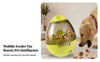 Mental Stimulation Tumbler Food Dispensing Toy Boredom Breaker Slow Feeder Dog Toy Long-Lasting ABS Material for Dogs, Feeding Time, Indoors