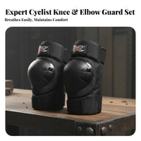 Motorcycle Knee and Elbow Pads Hard Shell Knee and Elbow Pad Set Motocross Safety Gear Shock Resistant for Adults, Cycling