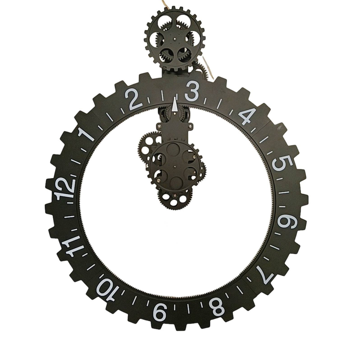 Wall Clock Focal Point Vintage-Gear Timepiece 3D Effect Home Decor for Office