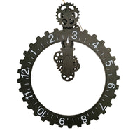 Wall Clock Focal Point Vintage-Gear Timepiece 3D Effect Home Decor for Office