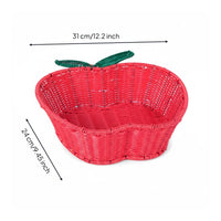 Fruit-Shaped Basket Imitation Rattan Handwoven Fruit-Shaped Basket Washable Tabletop Storage
