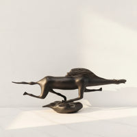 Horse Figurine Sleek Horse Sculpture Decorative Metal Ornament for Art Collectors, Entryway, Study, Bookshelf