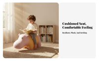Multi-Functional Cartoon Hippo Ottoman Soft Padded Seat creature Stool Sturdy Build Footrest Non-Slip Feet for Children, Families, Parents, Entryway, Living Room, Bedroom, Office