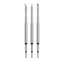 3 Pieces Metal Soldering Iron Tips Silver Finish Replacement Soldering Tips Slender Cylindrical Shaft Tip Set Precision Work