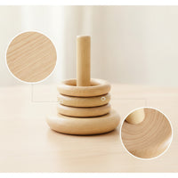 Wooden Disc Stacker Educational Disc Stacker Stacking Toy Natural Toy with Wooden Rings Smooth for Toddlers, Playroom, Nursery