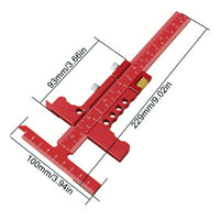 Etched Measurements Sliding T Head Ruler Adjustment Knobs Woodworking Marking Ruler Weight-Reducing Holes Carpentry Tool Anodized Finish