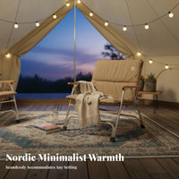 Foldable Design Wide Folding Camp Chair Padded pad Included Camping Equipment Sofatype Comfort Outdoor Furniture Breathable Fabric for Families, Homeowners, outdoor meal, rearyard, Beach, Garden