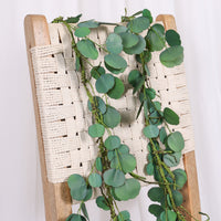 Round Leafed Vine Looking Fake Hanging Eucalyptus Realistic Look Decorative Greenery for Photography Styling