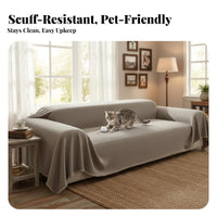 Machine Washable Draped Sofa Cover Year-Round Tasseled Furniture Throw Anti-Feline Scratch Couch Protector Wear-Resistant for Pet Owners, Homeowners, Families with Children, Living Room, Bedroom, Restping, Car