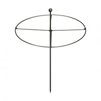 Pointed Spike Circular Hoop Plant Stake Ball Top Round Plant Support Stake Welded Hydrangea Support Hoop Dark Finish