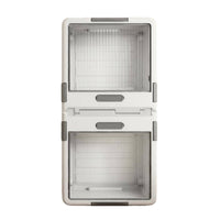 With casters Wheeled Underbed Container Low contour Design Wheeled Latching Container Transparent frame Organizer Box Large Capacity for Apartment Dwellers, Homeowners, Students, Under Bed, Bedroom, Dorm Room, Closet