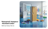 Rustproof ABS Plastic Locker Long-Lasting Plastic Locker Multifunctional Changing Room Cabinet Large Capacity for Gym, Swimming Pool, School, Office