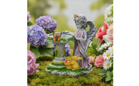 Angel Statue with Basin Waterproof Sun-Powered Garden Statue Light Automatic Sun-Powered Garden Luminaire for Gardeners, Homeowners, Yard, Flower Bed
