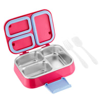 Leakproof Lunch Box with Stainless Steel Liner Compact Divided Lunch Container Portable Food-Grade for Adults, Students, Office, Travel