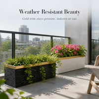 Artificial Plant Arrangement with Planter Box for Indoor and Outdoor Decor