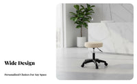 Stable Round Base Adjustable Swivel Stool Built-in Footrest Adjustable Padded Stool Certified Gas Lift Counter Chair Modern Design for Beauticians, Shopkeepers, Homeowners, Beauty Salon, Workshop, Kitchen, Dining Room