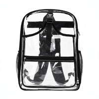 Large Capacity PVC Backpack Multi-Compartment Transparent Backpack Adjustable Straps Clear PVC Rucksack Multiple Pockets for Travelers, Students, Workers, Travel, School, Stadiums, Concerts