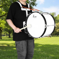 Marching Bass Drum with Back Frame Covered Finish 16x12 Marching Bass Drum Sturdy Shell Music Instrument for Students, Band Members, Outdoor Performance