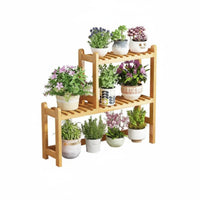 Multi-Layer Design Tiered Plant Stand Stable Structure Wooden Flower Shelf Polished Rounded Corners Stepped Plant Rack Sturdy Construction for Gardeners, Homeowners, Balcony, Indoor, Living Room, Outdoor