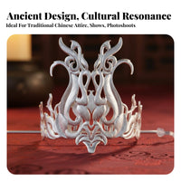 Traditional Chinese Hair Crown Color-Preserving Alloy Traditional Chinese Headpiece Ancient Chinese Hair Crown Elegant Design