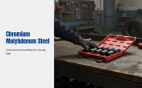Heavy Duty Impact Socket Set, Air-Powered Extended Socket Head, Polished Molybdenum Steel, Wheel Shaft Removal, Mechanical Repair