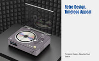 Bluetooth Speaker, Retro Vinyl-Style, Multi-Format Music Player, Home Audio