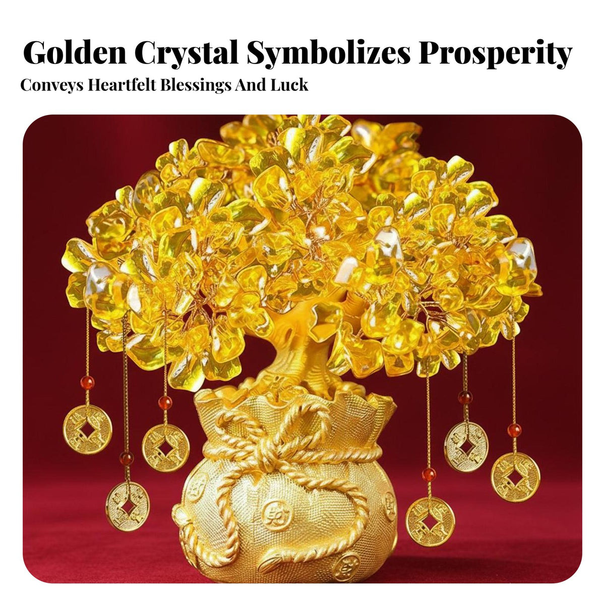 Creative Gift Citrine Wealth Tree Exquisite Workmanship Feng Shui Wealth Tree Artisanal House Decoration for Business Owners, Homeowners, Adults, Living Room, Office, Shop, Reception Area