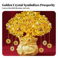 Creative Gift Citrine Wealth Tree Exquisite Workmanship Feng Shui Wealth Tree Artisanal House Decoration for Business Owners, Homeowners, Adults, Living Room, Office, Shop, Reception Area