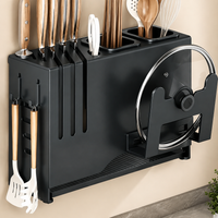 Kitchen Storage Rack, Magnetic Type, Kitchen Tool Storage, Slide-Type, Seasoning Rack, Black