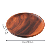 Acacia Wood Plate Wooden Serving Tray Multi Use Serving Dishware for Kitchen, Cafe