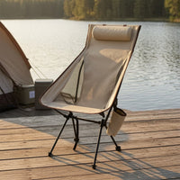 Breathable Moon Chair Mesh High-Back Camping Chair Foldable Heavy Duty for Campers, Anglers