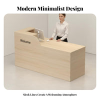 Modern Ier Counter Multi-Functional Small Shop Front Desk Sturdy Construction Retail Checkout Counter for Business Owners, Salon, Lobby