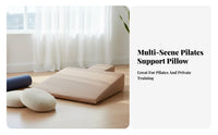 PU Leather Cover Pilates Incline High-Quality Padding Pregnancy Support Pillow Supportive Design Incline Shaped Auxiliary Mat Soft and Skin-Friendly for Women, Beginners, Seniors