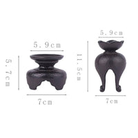 Handmade Chinese Design Candle Ornament Vintage Design Tealight Base Home Decoration for Meditation Space, Desktop
