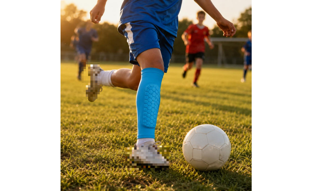 Shielded Shin Sleeve Breathable Football Shin Guards Anti-Slip Leg Protectors for Children