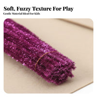 100 Pieces Glitter Pipe Cleaners Creative DIY Tinsel Glittery Tinsel Chenille for Kids, Arts and Crafts, School Projects, Holiday Crafting