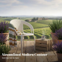 Waterproof Rattan Armchair Sun-Proof High Back Leisure Chair Wide Seat High Back Patio Armchair for Seniors, Tall People, Homeowners, Courtyard, Backyard, Porch, Poolside