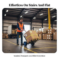 Adjustable Handle Stair Climbing Hand Truck Mute Wheels Heavy Duty Stair Climber Cart All-Terrain 6-Wheel Foldable Dolly for Delivery Personnel, Warehouse Workers, Stairs, Moving, Apartment Buildings, Office