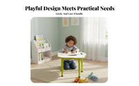 Flower Shaped Kids Table Rounded Edges Adjustable Height Play Table Anti-Skid Feet Kids Drawing Desk for Preschoolers, Young Children