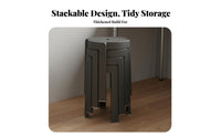 Space-Saving Stackable Plastic Stool Thickened Material Stackable Round Stool Long-Lasting Backless Kitchen Chair Easy to Clean for Homeowners, Children, Small Apartments, Living Room, Classroom, Bedroom