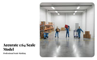 1:64 Scale Worker Figurine Realistic Poses Delivery Worker Miniature Scene Figure Miniature Loading Crew Model Painted Figures
