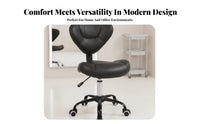 Cushioned Seat Adjustable Swivel Stool with Backrest Ergonomic Design Adjustable Low-Back Task Stool Rolling Casters Indoor Seating Easy to Clean for Salon Technicians, Office Workers, Reception Area, Study Room, Medical Facility, Workshop